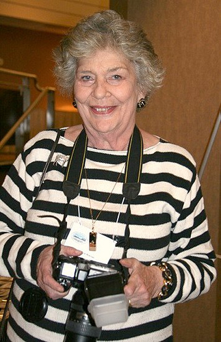 Monica Warner photographing the CNETS conference in Toronto, in October 2008 (photo by Carol-Anne Wilson)